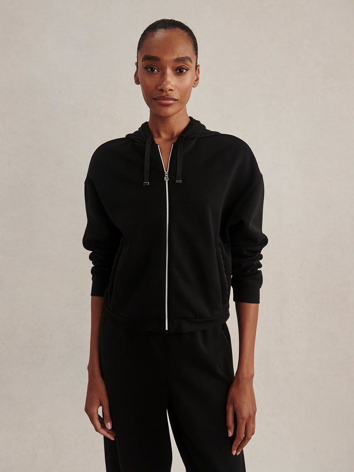 Jorgie Zip Through Hoodie (Black)