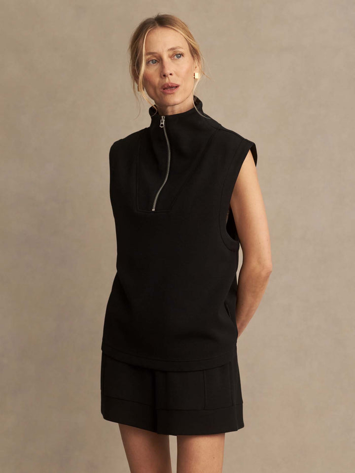 Magnolia Half Zip Tank 2.0 (Black)