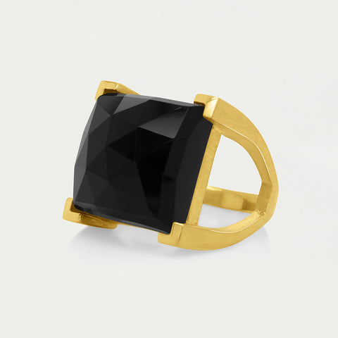Plaza Ring - Gold / Black Onyx