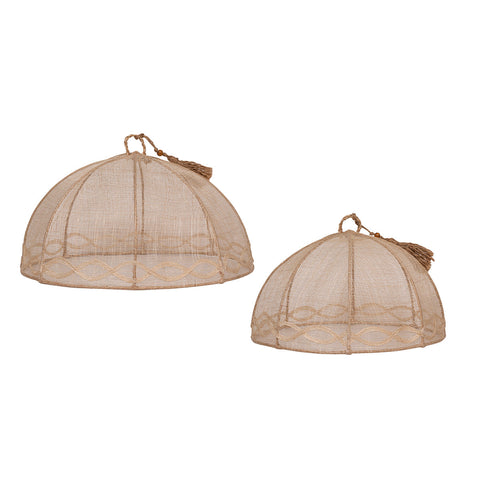 Tuileries Garden Mesh Round Food Cover Set/2pc - Natural