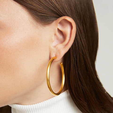 Large Dune Hoops - Gold