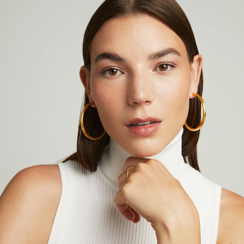 Large Dune Hoops - Gold