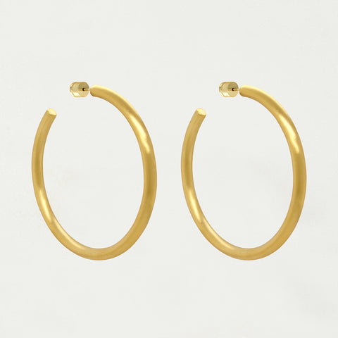 Large Dune Hoops - Gold