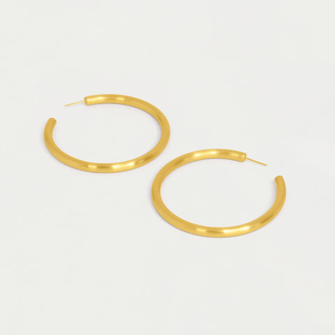 Large Dune Hoops - Gold