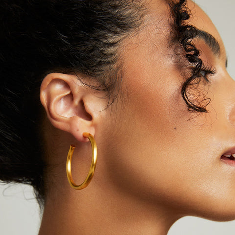 Midi Dune Hoops - Gold