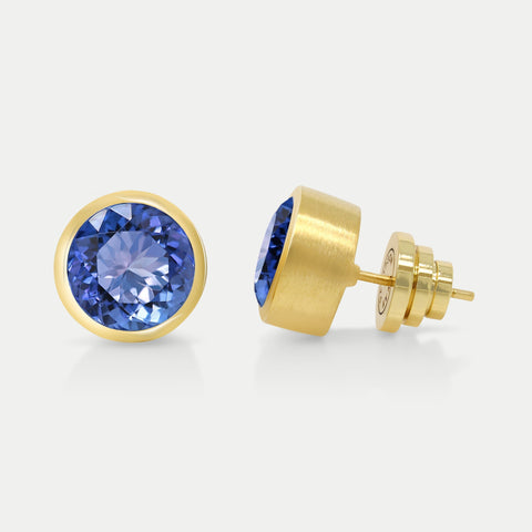 Signature Large Knockout Studs - Gold / Midnight Blue
