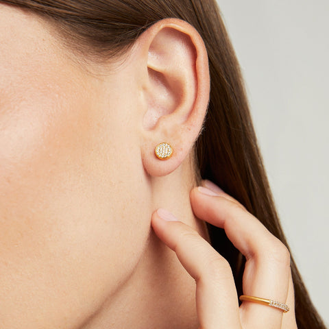 Signature Pavé Knockout Studs - Gold