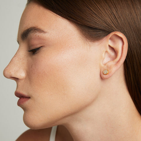 Signature Pavé Knockout Studs - Gold