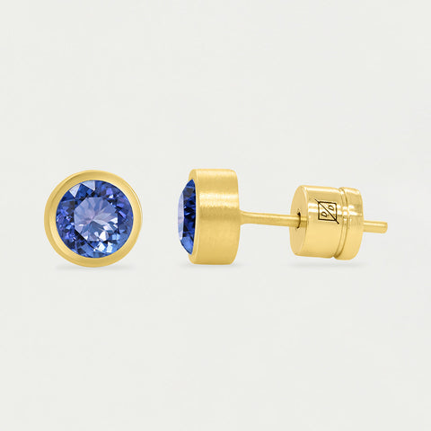 Signature Small Knockout Studs - Gold / Midnight Blue