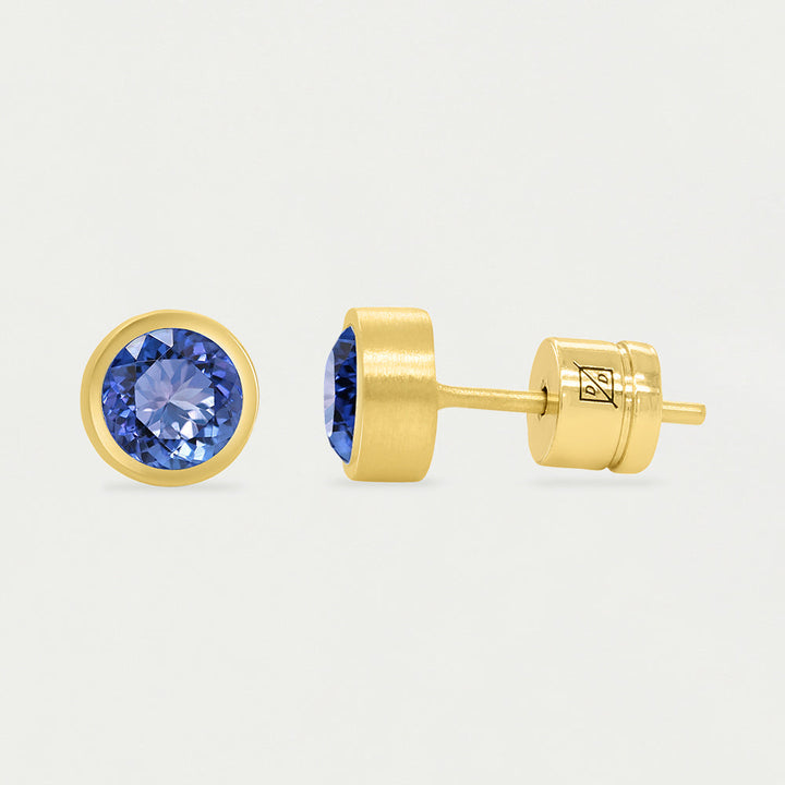 Signature Small Knockout Studs - Gold / Midnight Blue