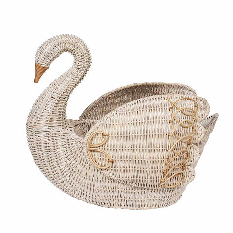 Provence Rattan Swan Basket - Whitewash
