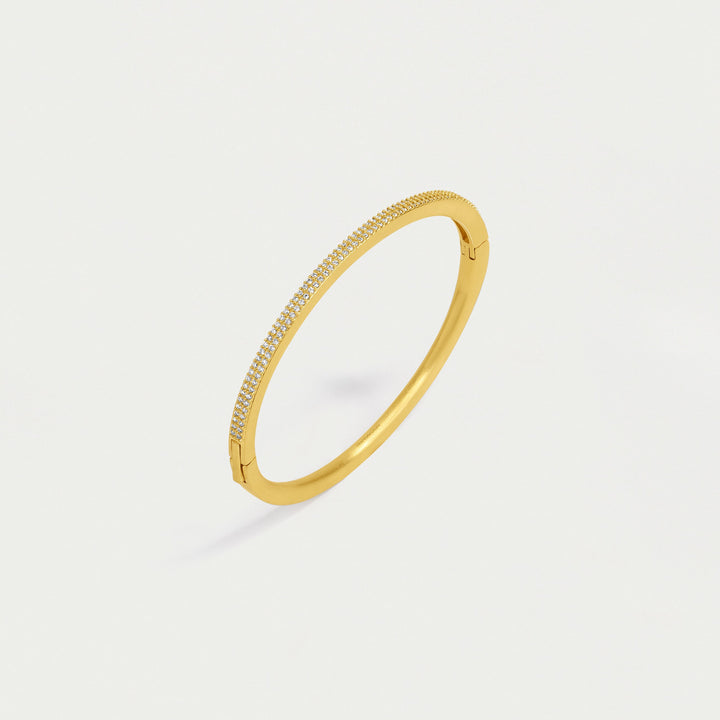 Signature Pavé Hinge Bangle - Gold