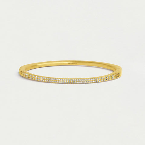 Signature Pavé Hinge Bangle - Gold