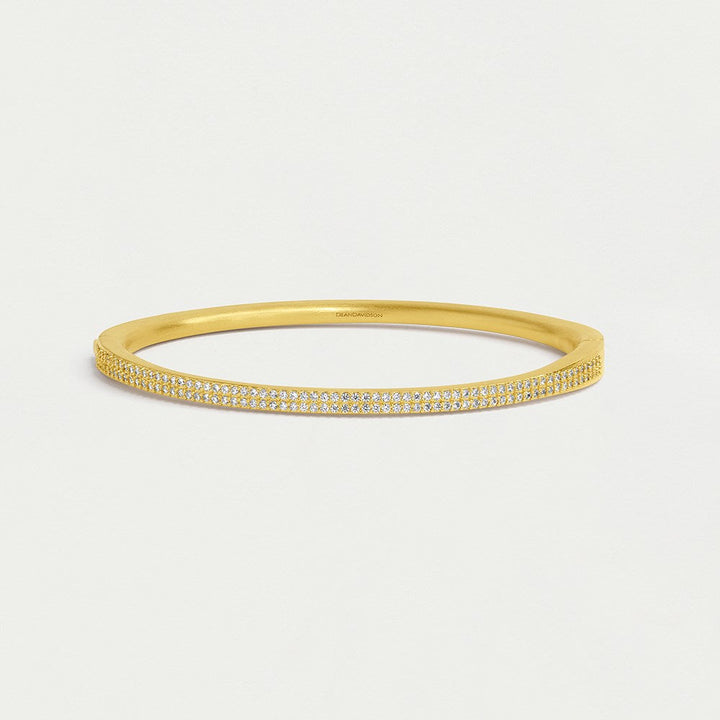 Signature Pavé Hinge Bangle - Gold
