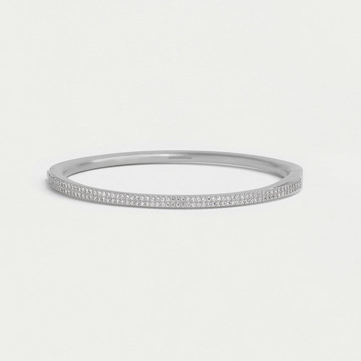 Signature Pavé Hinge Bangle - Silver