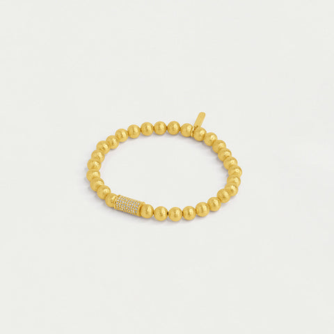 Petit Pavé Midi Beaded Bracelet - Gold