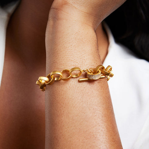 Petit Pavé Statement Chain Bracelet - Gold