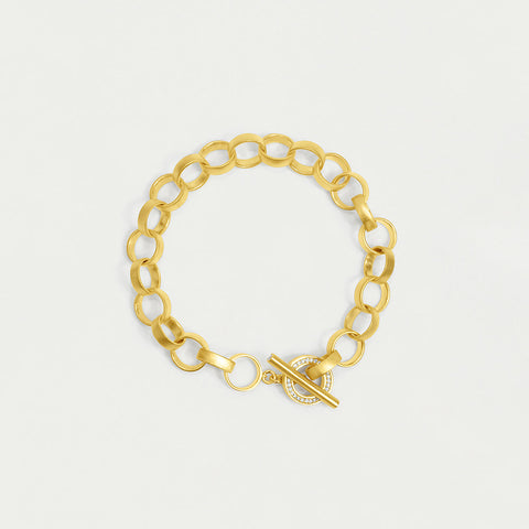 Petit Pavé Statement Chain Bracelet - Gold