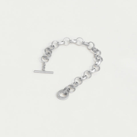 Petit Pavé Statement Chain Bracelet - Silver