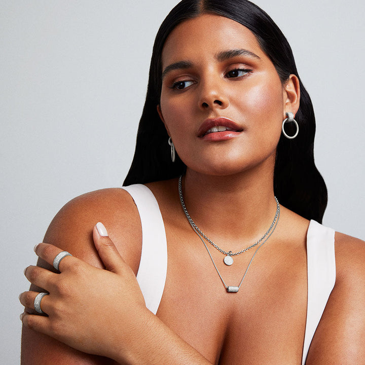 Petit Pavé Knockout Pendant - Silver