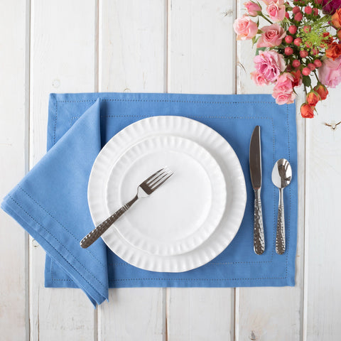 Cotone Linens Placemats with Double Stitching - Set of 4