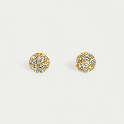 Petit Pavé Cluster Studs - Gold