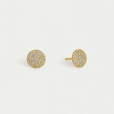 Petit Pavé Cluster Studs - Gold