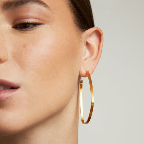 Large Square Hoops - Gold