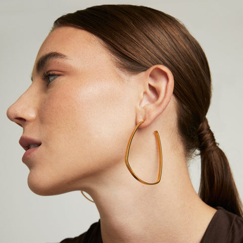 Large Square Hoops - Gold