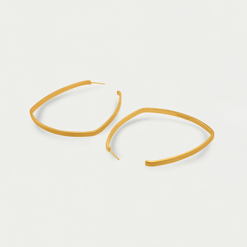 Large Square Hoops - Gold