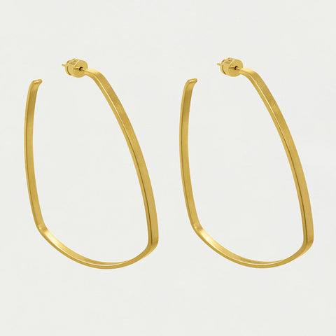 Large Square Hoops - Gold