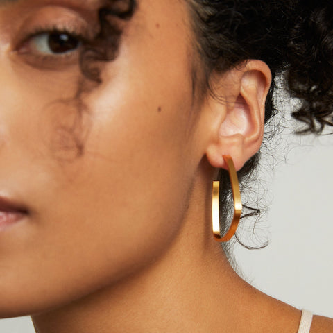 Small Square Hoops - Gold