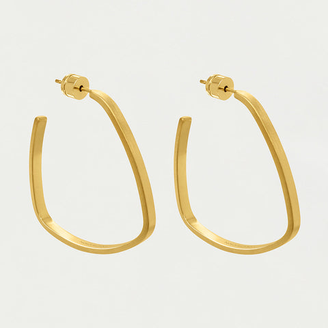 Small Square Hoops - Gold