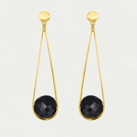 Ipanema Earrings - Gold / Black Onyx