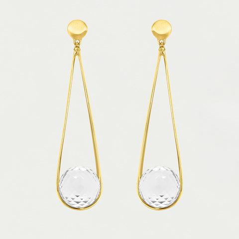 Ipanema Earrings - Gold / Crystal Quartz