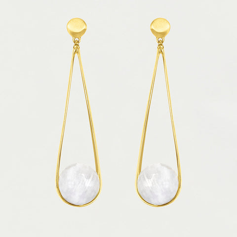 Ipanema Earrings - Gold / Rainbow Moonstone