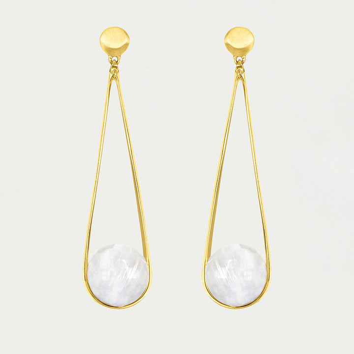 Ipanema Earrings - Gold / Rainbow Moonstone