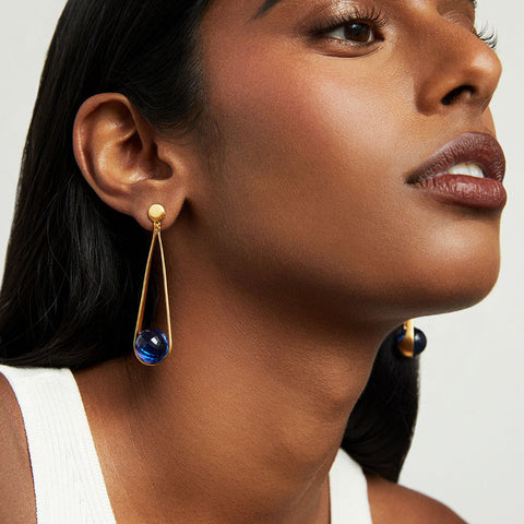 Ipanema Earrings - Gold / Midnight Blue