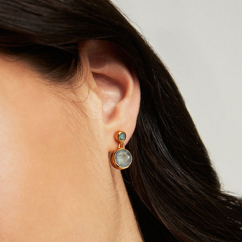 Signature Droplet Earrings - Gold / Labradorite