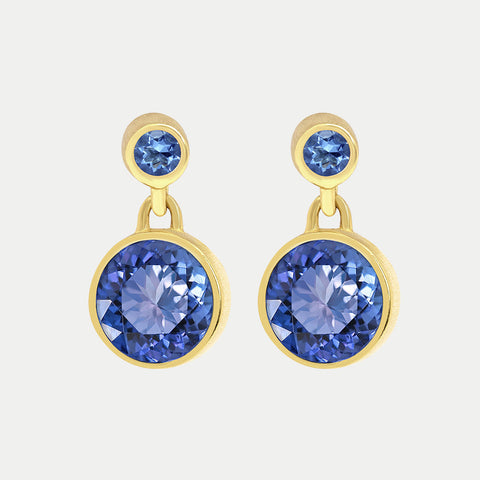 Signature Droplet Earrings - Gold / Midnight Blue