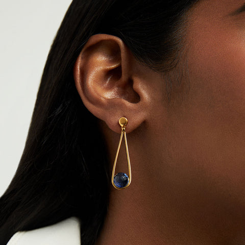 Mini Ipanema Earrings - Gold / Midnight Blue