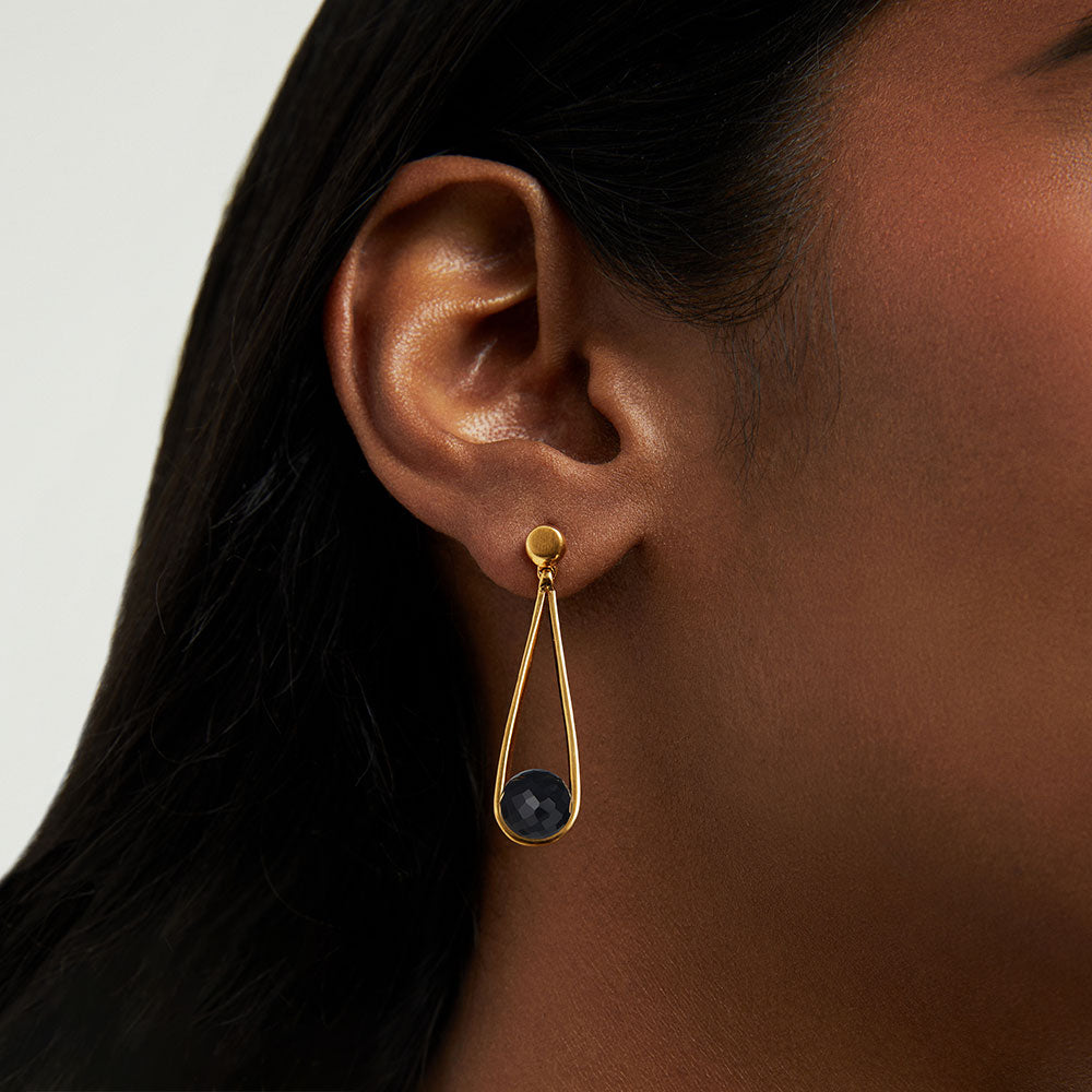 Mini Ipanema Earrings - Gold / Black Onyx