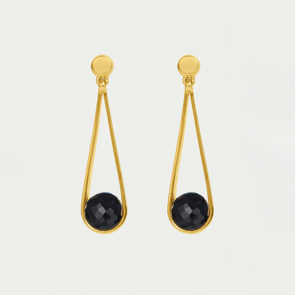 Mini Ipanema Earrings - Gold / Black Onyx