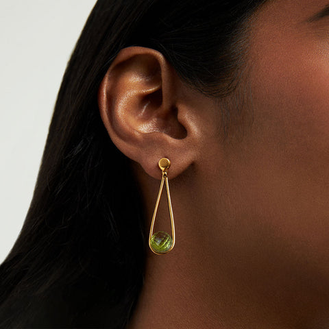 Mini Ipanema Earrings - Green Amethyst