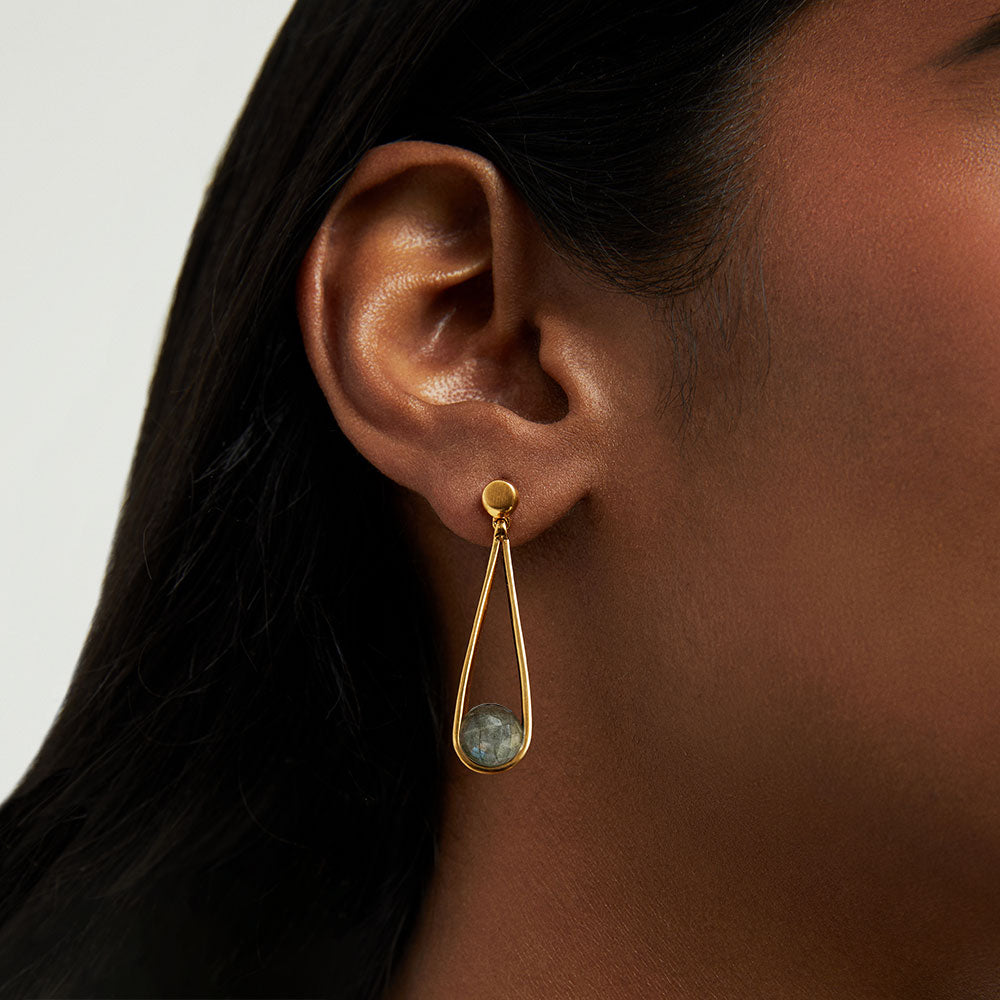 Mini Ipanema Earrings - Gold / Labradorite