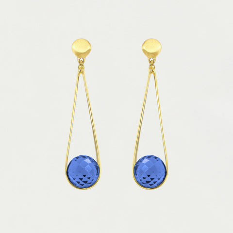 Mini Ipanema Earrings - Gold / Midnight Blue