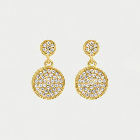 Petit Pavé Droplet Earrings - Gold
