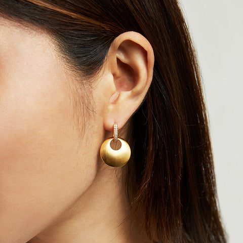 Petit Pavé Drop Earrings - Gold