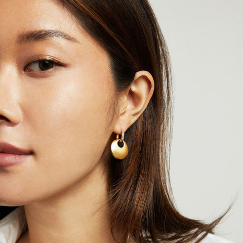 Petit Pavé Drop Earrings - Gold