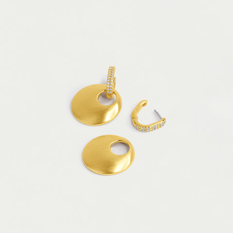 Petit Pavé Drop Earrings - Gold